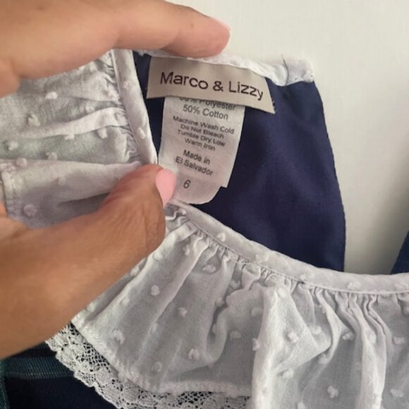 MARCO & LIZZY BLUE PLAID DRESS - Picture 2 of 3